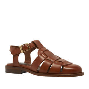 Carl Scarpa Emelot Tan Leather Flat Sandals